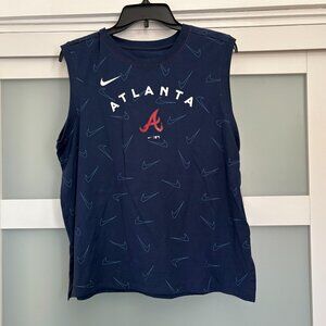 Ladies Atlanta Braves NIKE sports tank top sleeveless shirt Navy sz M NEW